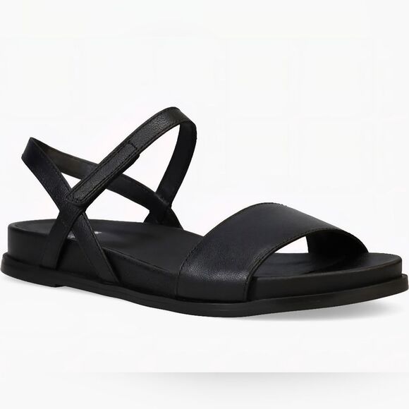 NWOT Eileen Fisher Black  Leather Sandals Size 7 - Picture 1 of 5